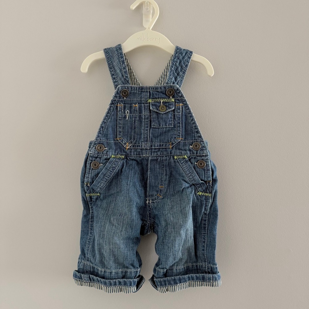 Genuine Baby from OshKosh Boys Denim Overalls Embroidered‎ Alligator 3M Infant